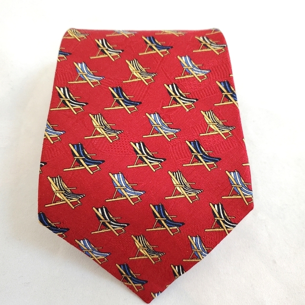 Tommy Hilfiger Beach Chairs Silk Tie